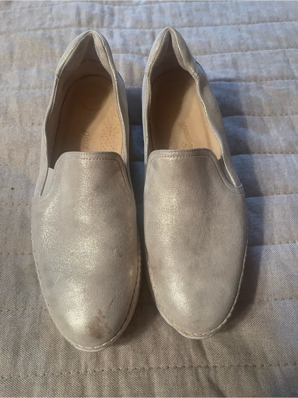 Paul Green Women's Slip-On Flats in Light Silver